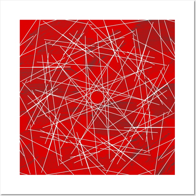 Red grunge geometric design Wall Art by jen28